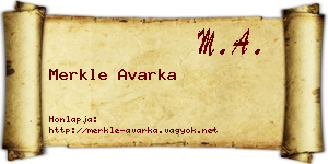 Merkle Avarka névjegykártya